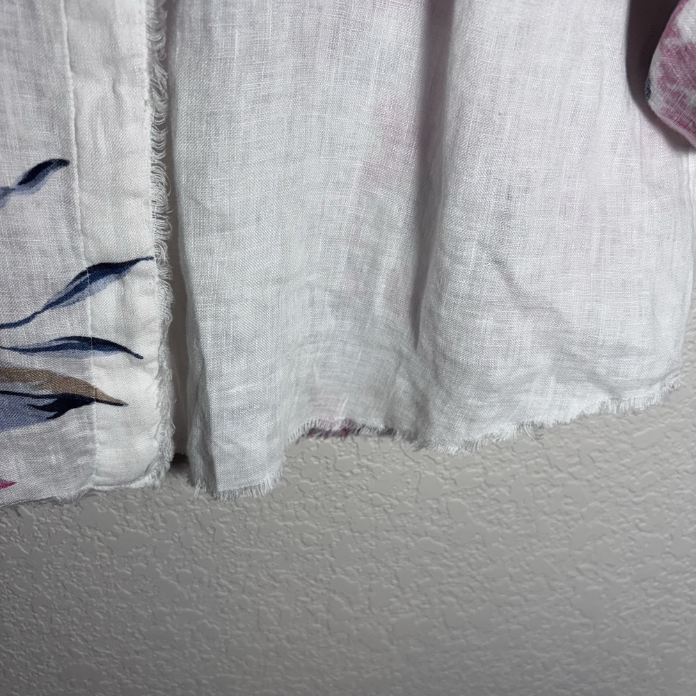 NEW Chico's Linen Coastal Floral Shirt Women's Size L Button Front Lightweight - Picture 4 of 7